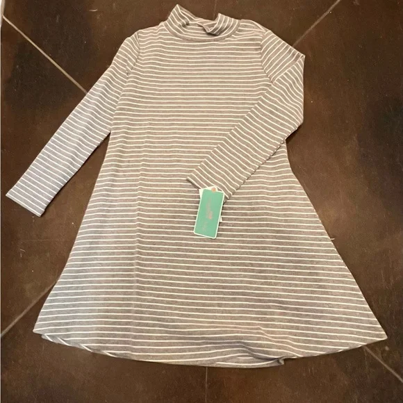 NWT Gray Striped Dress - Picture 1 of 4